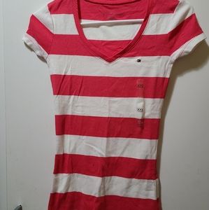 Pink striped t-shirt